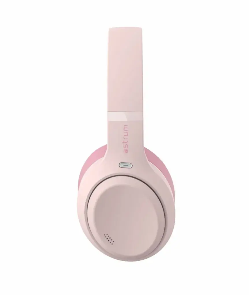 Astrum Ease Drift Hybrid ANC BT6.0 Over‑Ear Headphone Pink