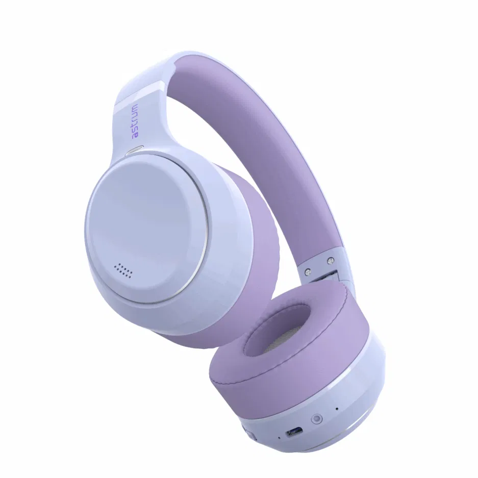Astrum Ease Drift Hybrid ANC BT6.0 Over‑Ear Headphone Purple