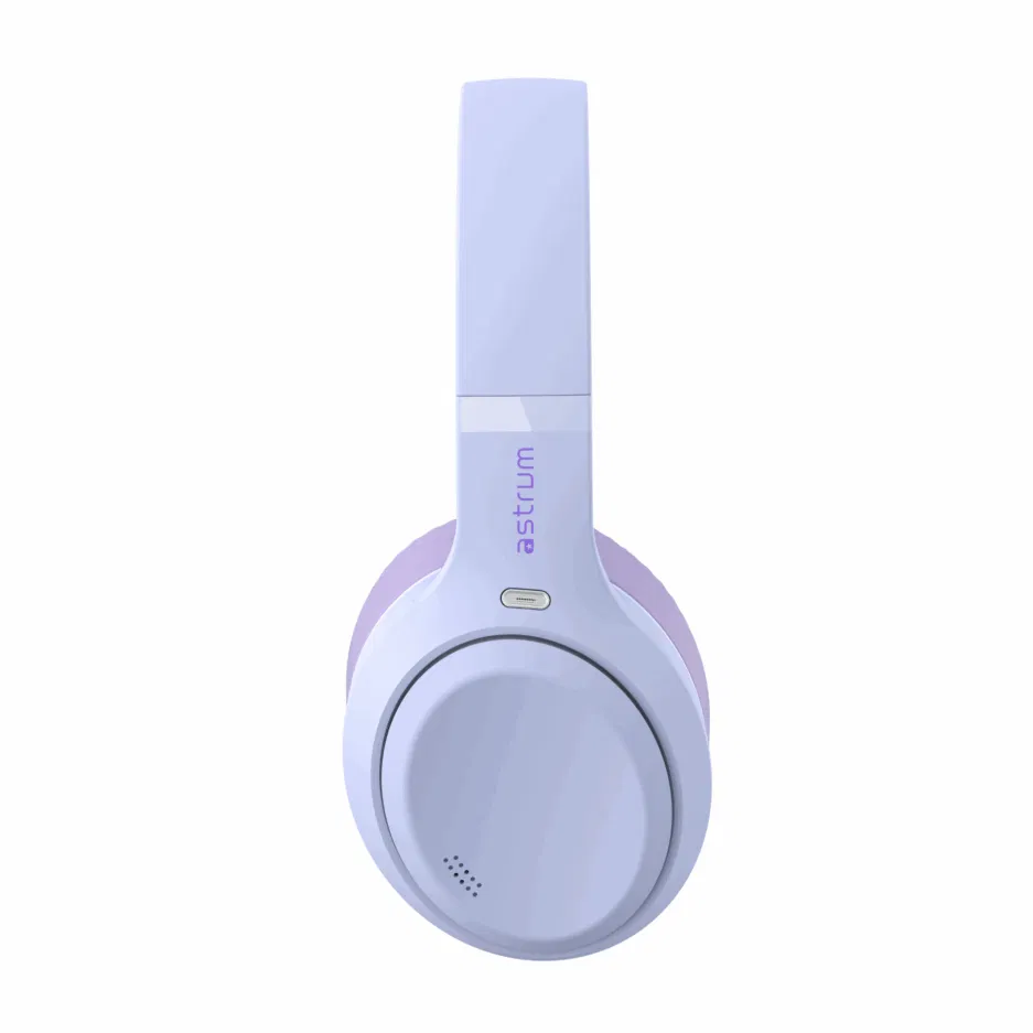 Astrum Ease Drift Hybrid ANC BT6.0 Over‑Ear Headphone Purple
