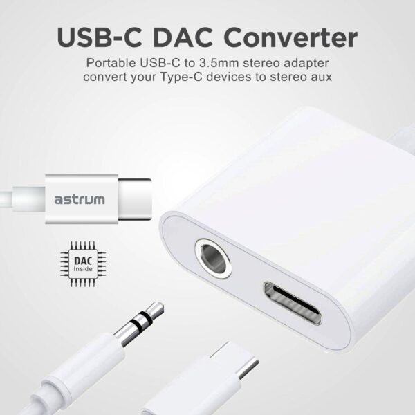 Astrum AS045 USB‑C to 3.5mm + USB‑C DAC Adapter