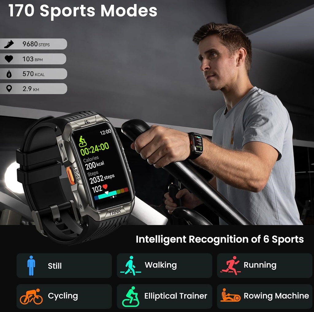 Kospet TANK‑X2‑ULTRA Smartwatch | 1.64" AMOLED GPS