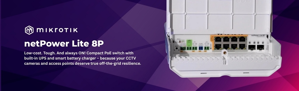 MikroTik netPower Lite 8P | PoE Switch + UPS