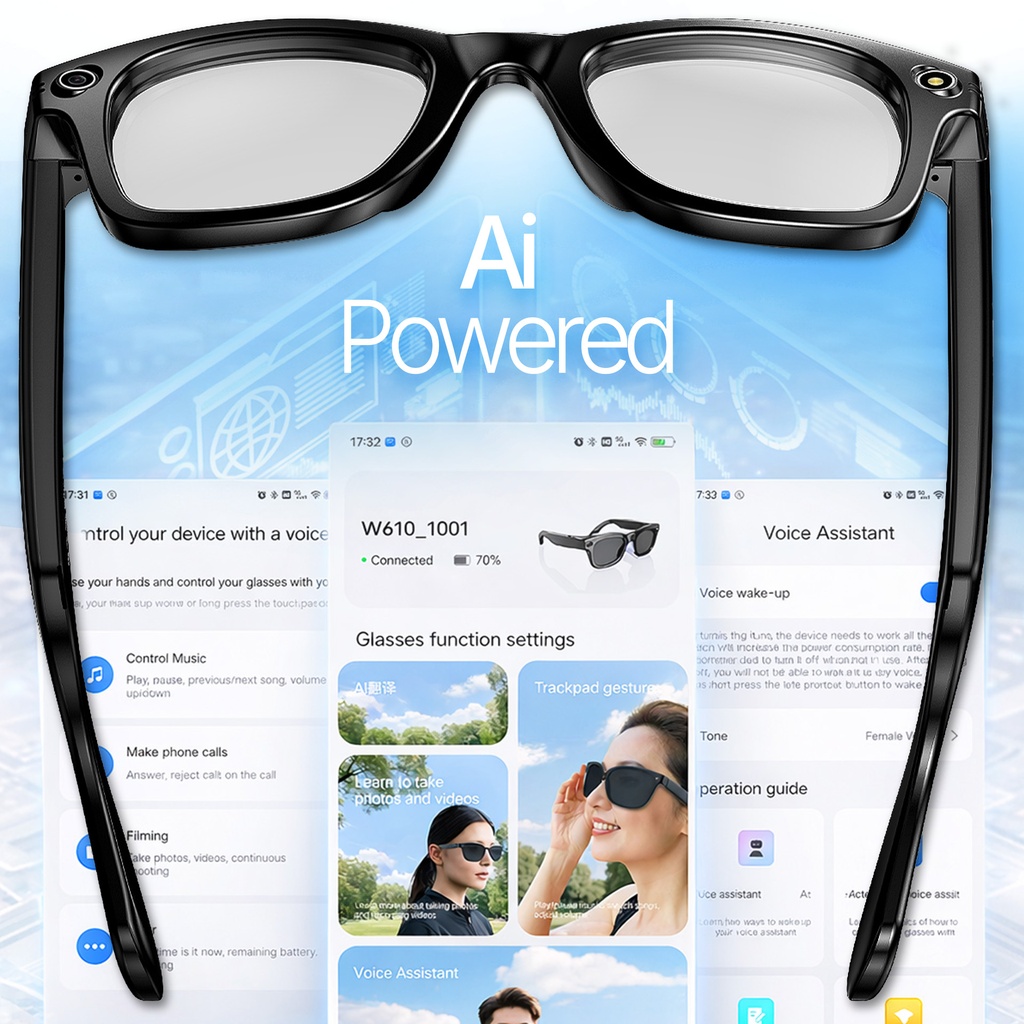 Astrum G03 Smart Glasses | AI Cam BT Audio