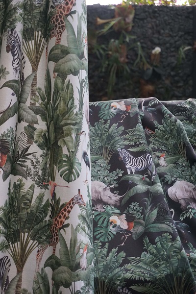 Out Of Africa Giraffe Manor Day Printed Cotton Fabric (280cm Wide)