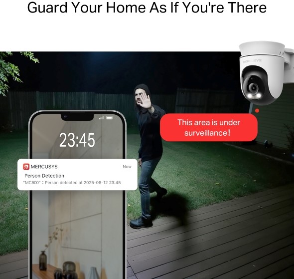 Mercusys MC500 Outdoor Pan/Tilt Wi‑Fi Camera