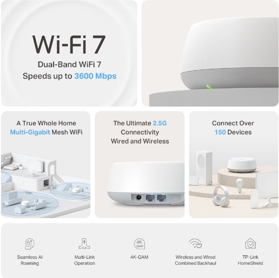 TP‑Link Deco BE25 WiFi 7 Mesh 3‑Pack