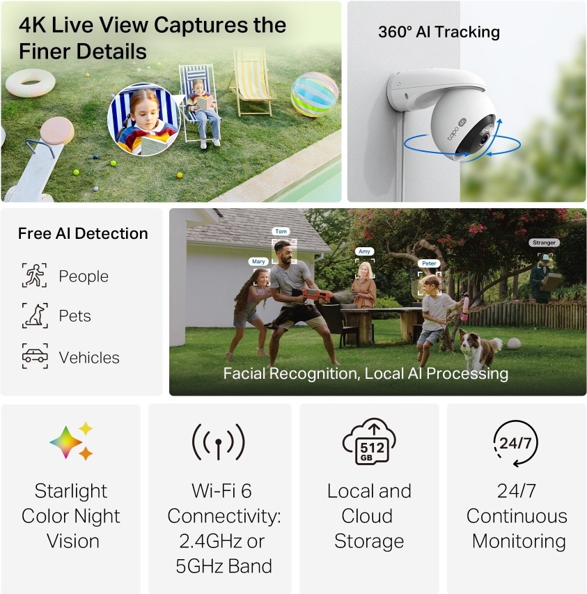 TP‑Link Tapo C560WS | 4K Outdoor Pan/Tilt Camera