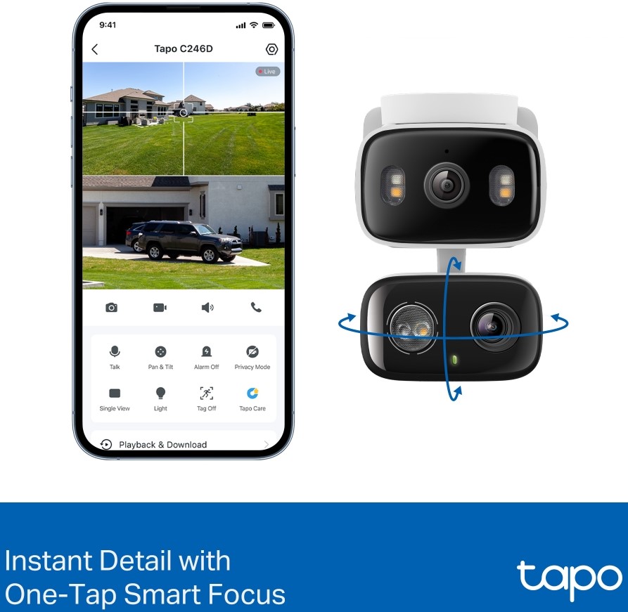 TP‑Link Tapo C246D | 3K Dual Lens Pan/Tilt Camera