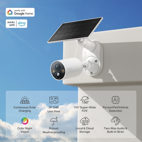 TP‑Link Tapo C425 Solar‑Powered 2K Security Camera Kit  