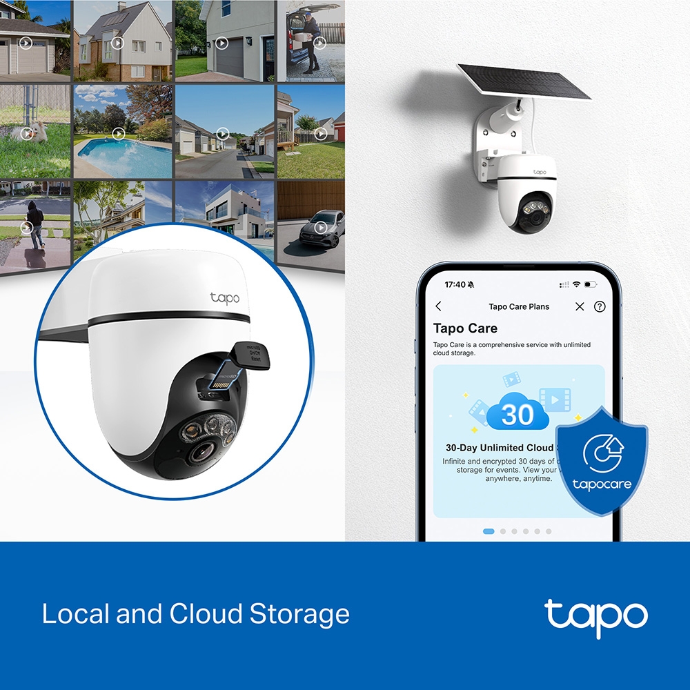TP‑Link Tapo C610 Solar‑Powered Pan/Tilt 2K Camera Kit  