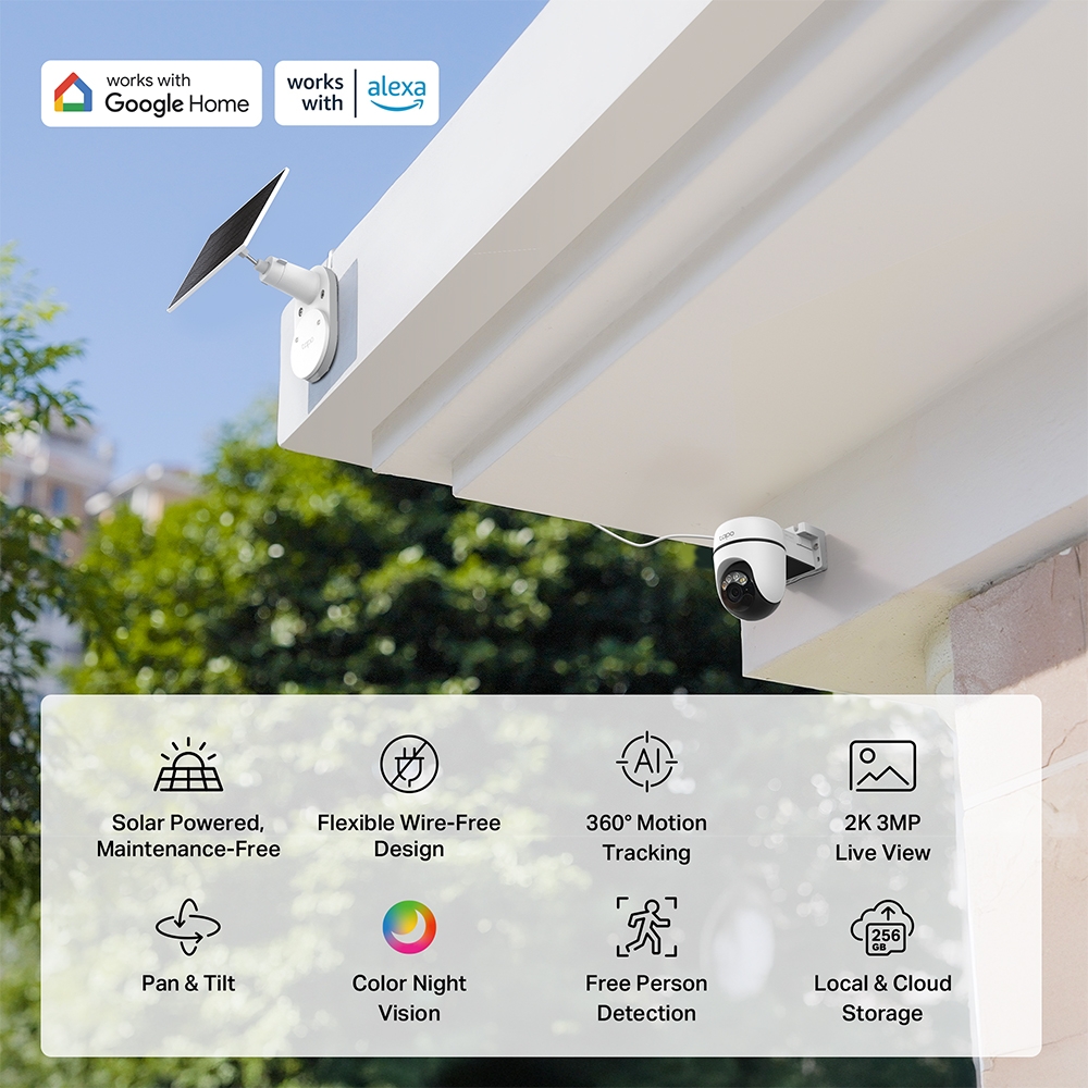 TP‑Link Tapo C610 Solar‑Powered Pan/Tilt 2K Camera Kit  