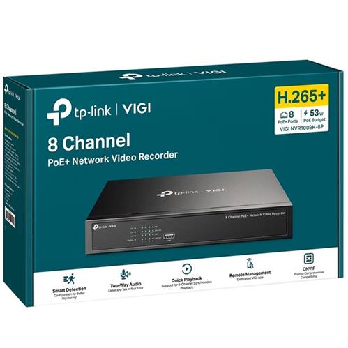 TP‑Link VIGI NVR1008H‑8P 8Ch PoE+ Network Recorder  