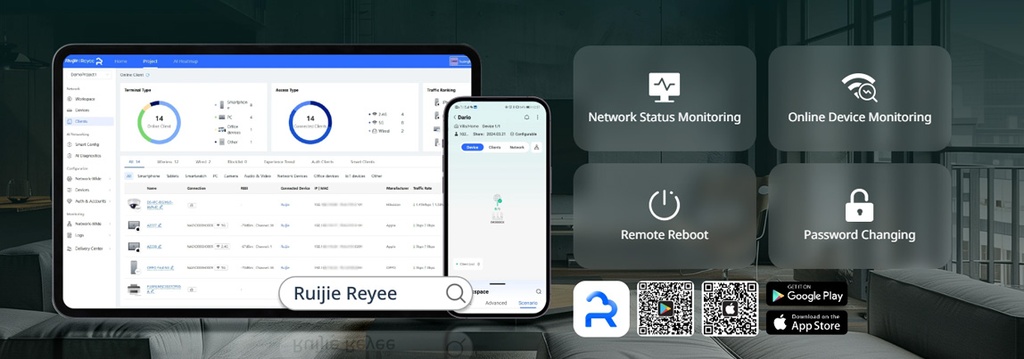 Reyee Dual Band WiFi 6 3000Mbps 5dBi Gigabit Mesh Router | RG-EW3000GX