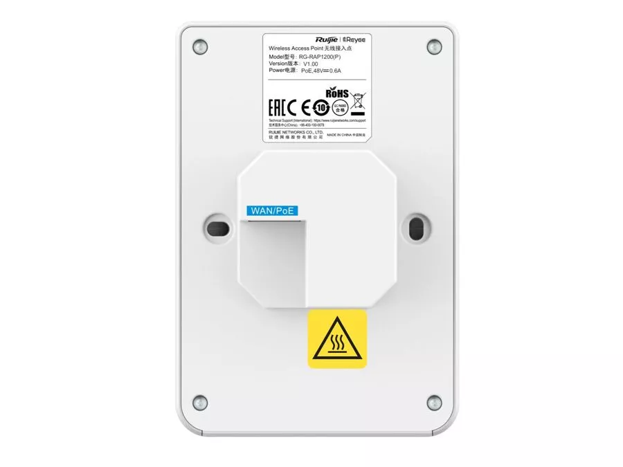 Reyee Dual Band WiFi 5 1300Mbps 5 Port Gigabit Mesh In-Wall AP | RG-RAP1200(P) 