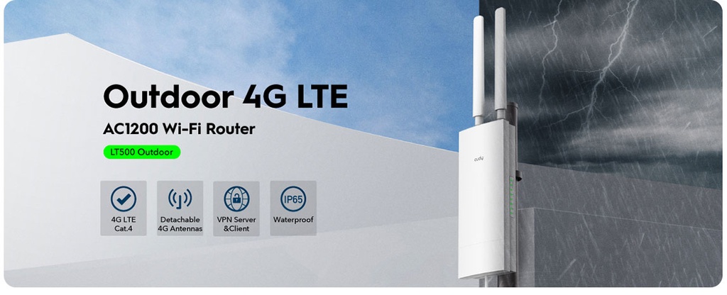 Cudy Outdoor 4G Cat 4 AC1200 Wi-Fi Router LT500 | CD-LT500O