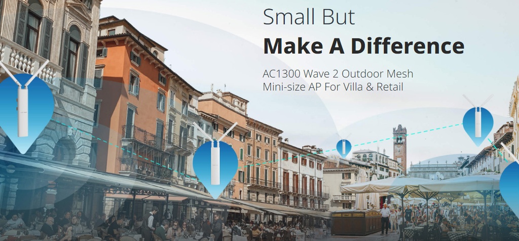 Reyee Dual Band WiFi 5 1300Mbps Gigabit Compact Outdoor AP | RG-RAP52-OD