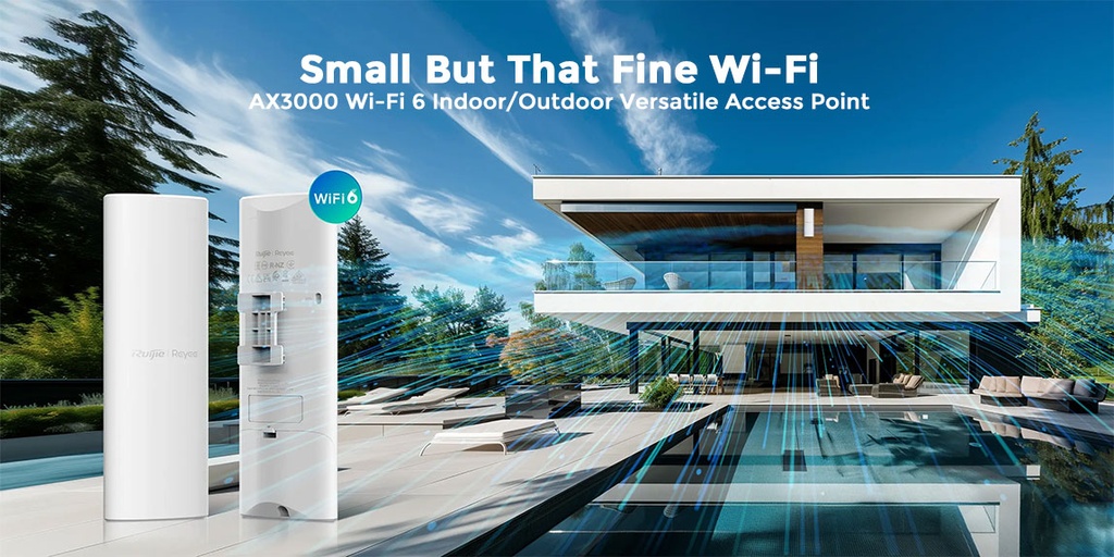 Reyee Dual Band WiFi 6 3000Mbps Gigabit Outdoor AP | RG-RAP62-OD