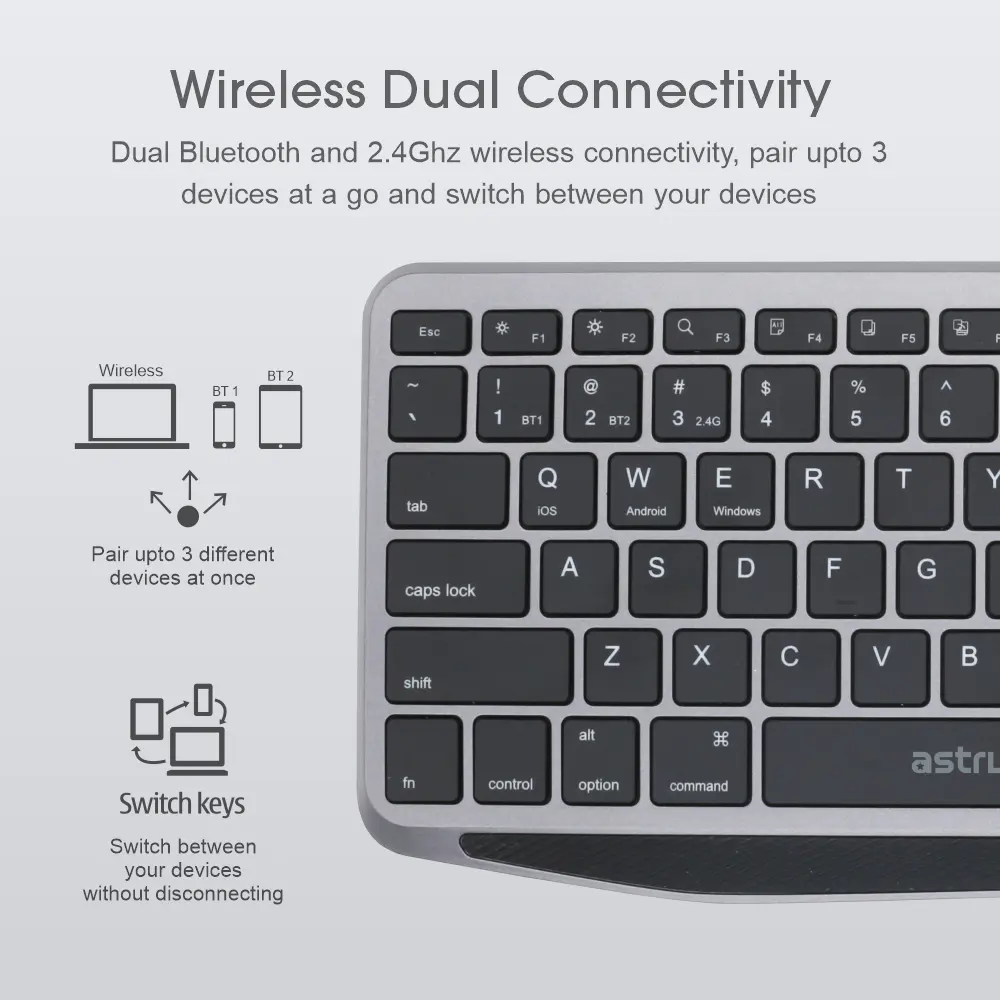Astrum Multi Mode Wireless Keyboard + Touchpad – KT210