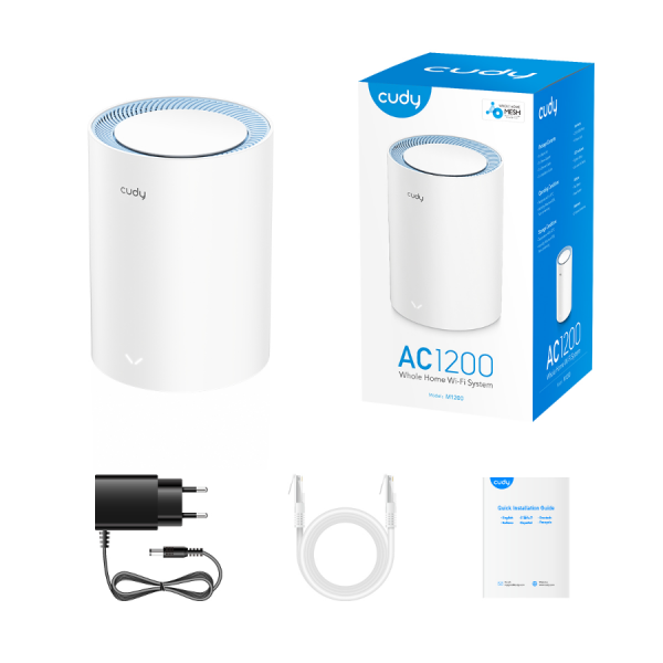 Cudy M1200 - WiFi5 AC1200 10/100Mbps Dual Band Mesh (1-Pack) | CD-M12001