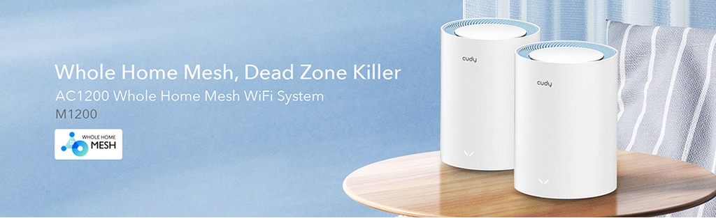 Cudy Dual Band WiFi 5 1200Mbps Fast Ethernet Mesh 2 Pack | M1200 (2-Pack)