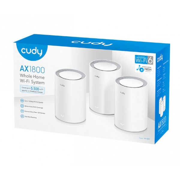 Cudy Dual Band WiFi 6 1800Mbps Gigabit Mesh 3 Pack | M1800 (3-Pack)