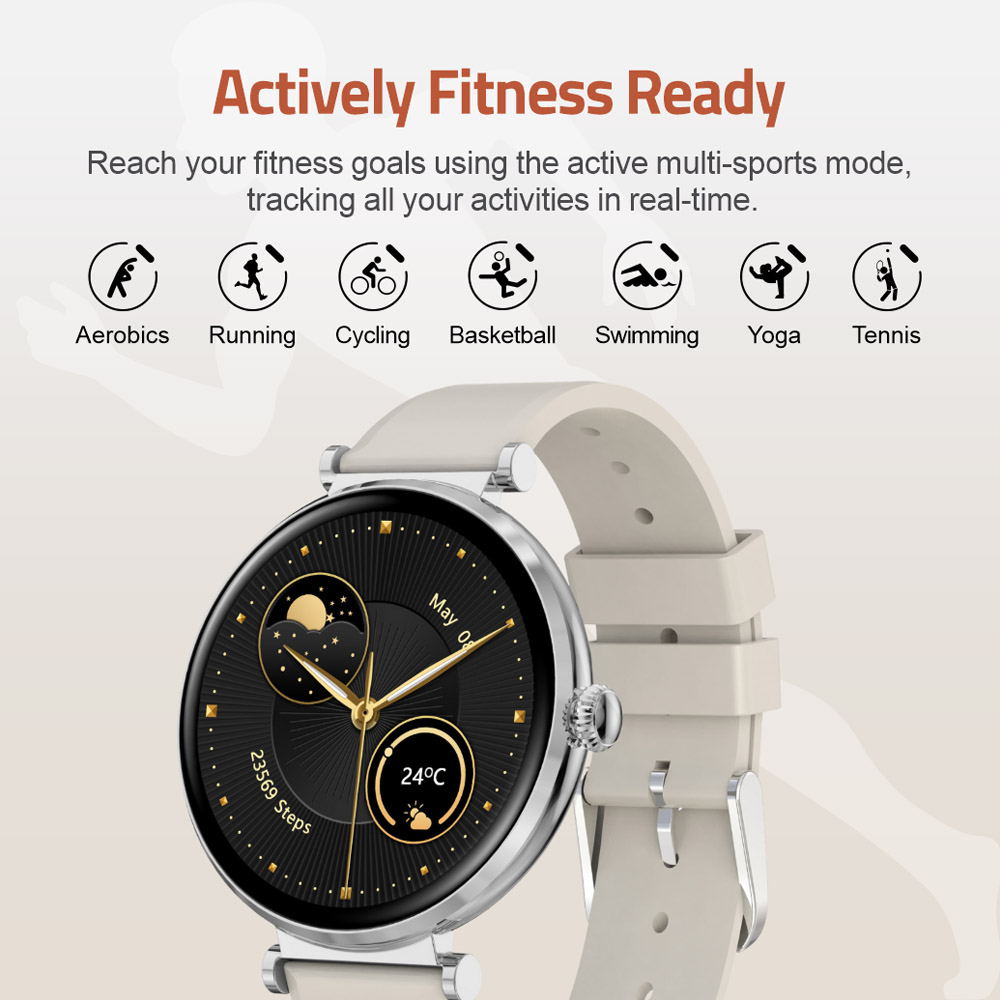 Astrum MT510 Smart Watch 1.32” AMOLED IPX68 with BT Calls Sports HR BP BO | A61551-H