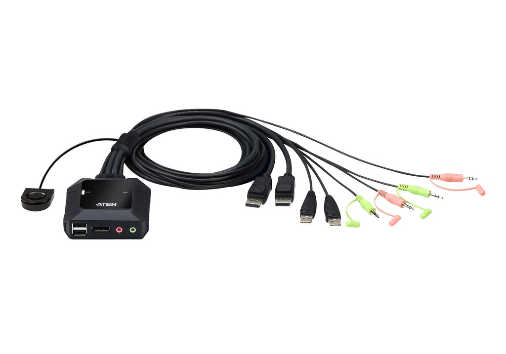 Aten USB 2-Port DisplayPort Cable With Remote Port Selector KVM Switch