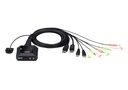 Aten USB 2-Port DisplayPort Cable With Remote Port Selector KVM Switch