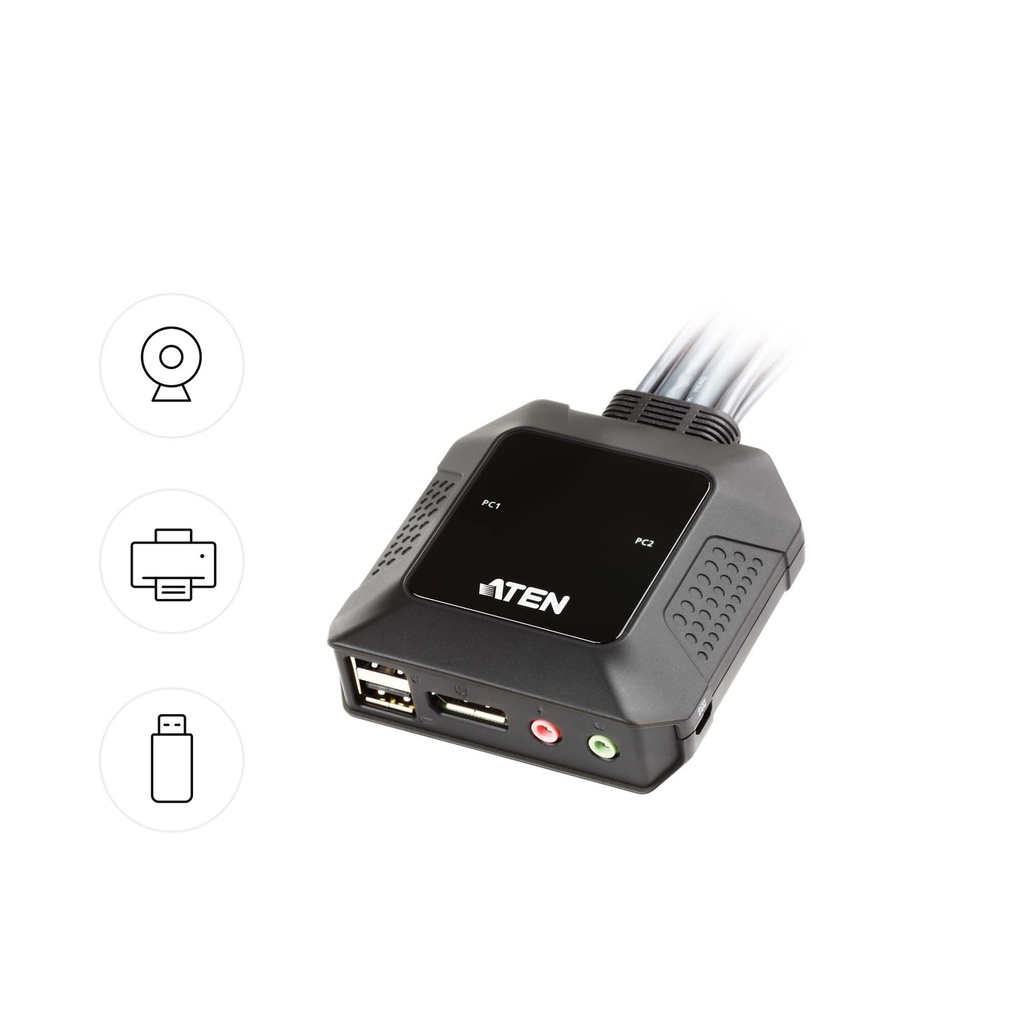 Aten USB 2-Port DisplayPort Cable With Remote Port Selector KVM Switch