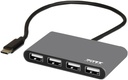 PORT Designs 4 PORT HUB - USB2.0 AND TYPE-C - GREY 