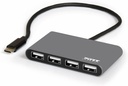 PORT Designs 4 PORT HUB - USB2.0 AND TYPE-C - GREY 