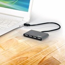 PORT Designs 4 PORT HUB - USB2.0 AND TYPE-C - GREY 