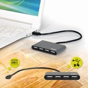 PORT Designs 4 PORT HUB - USB2.0 AND TYPE-C - GREY 