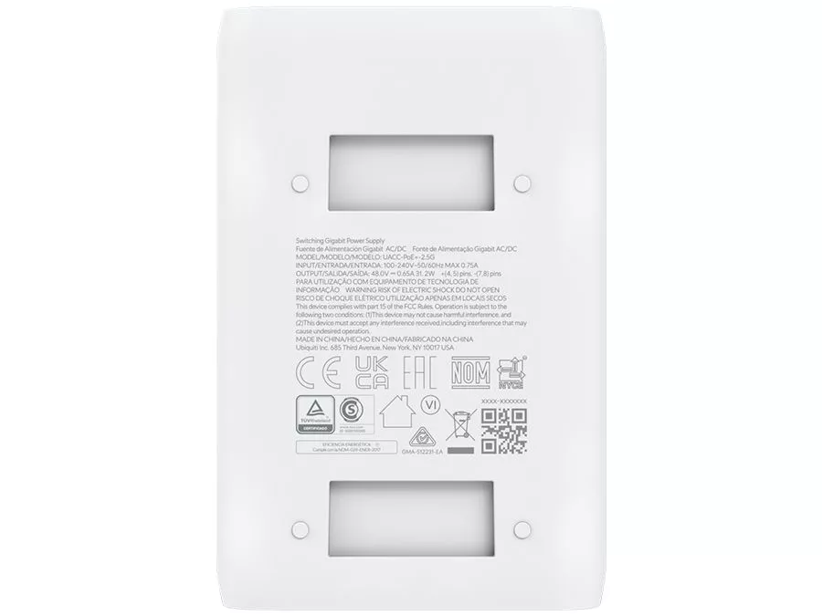 Ubiquiti 2.5Gbps 48V 30W PoE Adapter with No Cable | UACC-PoE+-2.5G