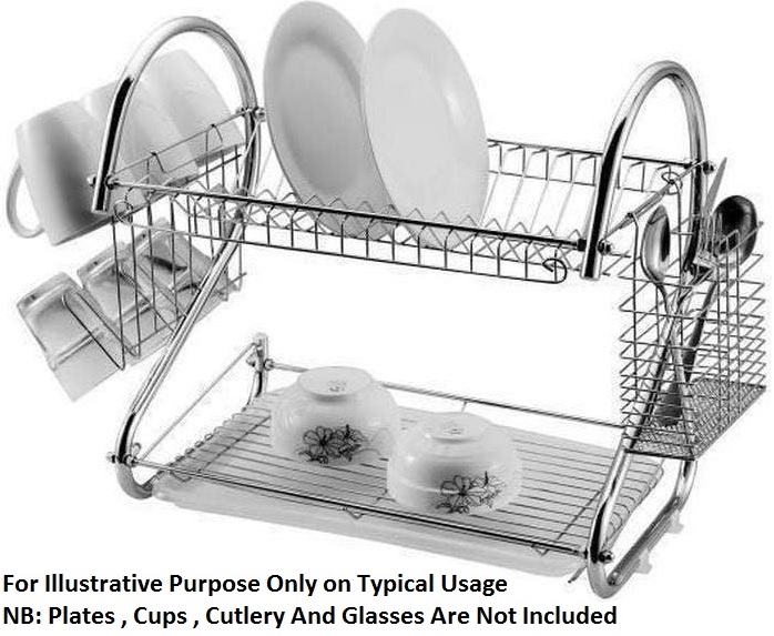 Casey 2 Layer 40cm Stainless Steel Medium Dish Rack