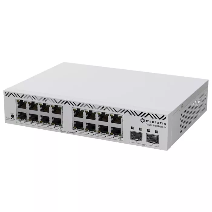 MikroTik SWoS Cloud Smart Switch 16 Port Gigabit 2 SFP+ | CSS318-16G-2S+IN