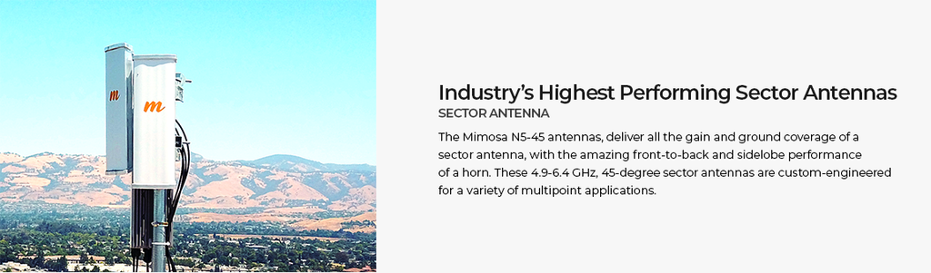 Mimosa 5GHz 45 22dBi sector antenna N5 45X4