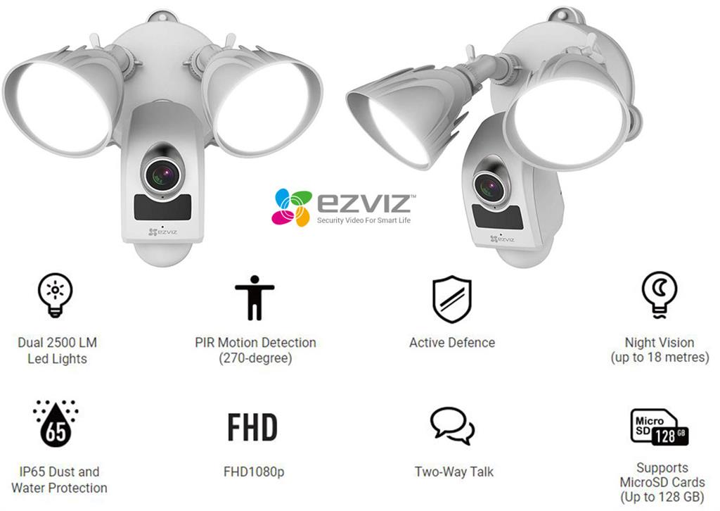Ezviz LC1 Wireless Floodlight Camera 1080p | CS-LC1-A0-1B2WPFRL(2.8MM)