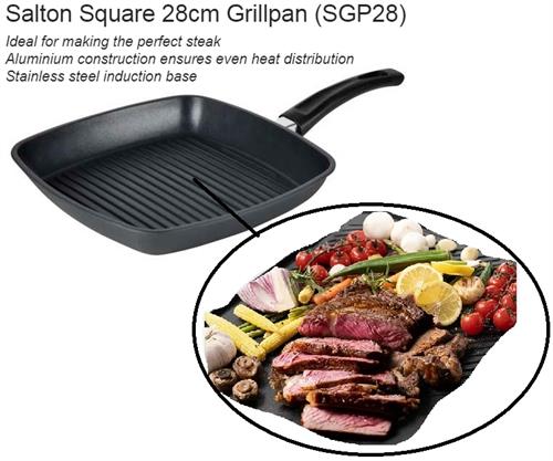 Salton 28cm Square Non Stick Grill Pan