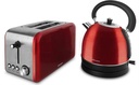 Mellerware Stainless Steel Red Toaster and Kettle Combo Set | 46042RD