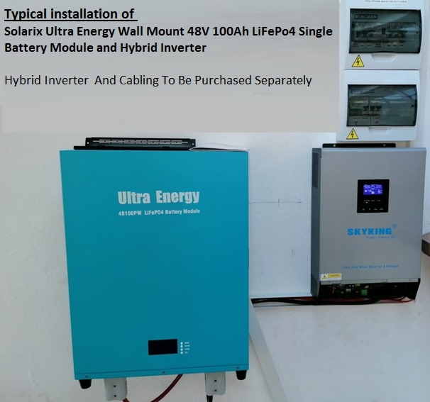 Solarix Ultra Energy Wall Mount 48V 100Ah LiFePo4 Single | SOL48100PW