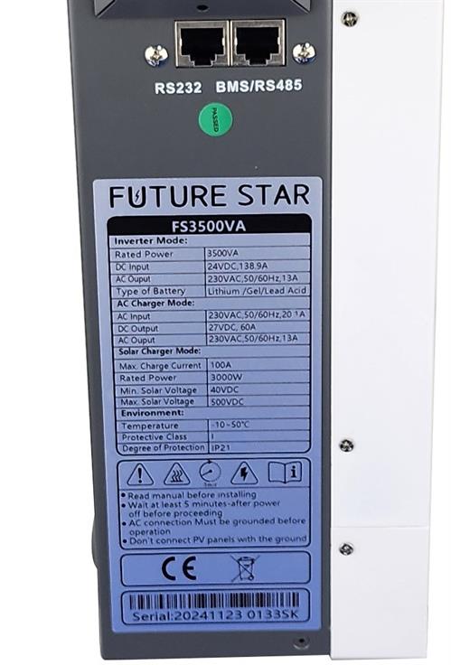 Solarix Inverter 3.5KVA 24V Future Star | SOLFS3500VA