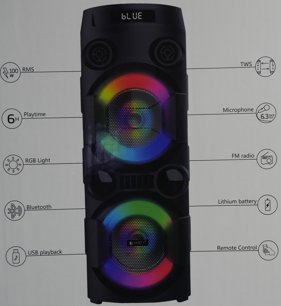 Nesty FK216 Boom Portable Party Bluetooth Speaker System