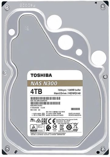 Toshiba 4TB N300 SATA III 3.5-Inch Hard Drive
