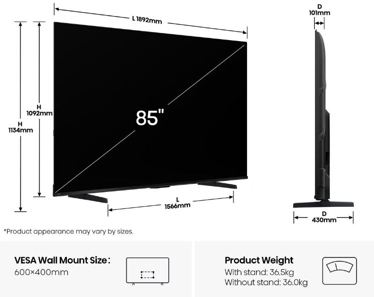Hisense 85-inch QLED Q6Q Series Smart LED TV