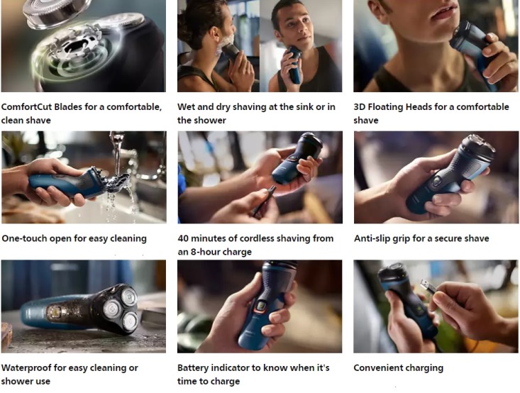 PHILIPS WET & DRY ELECTRIC SHAVER 1000SE | S1151/00