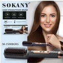 Sokany Hair Straightener Brush Grey and Rose Gold | SK-15008GRG