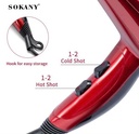 Sokany Metalic Red Professional Hairdryer 2400w |  CSY-SK2211