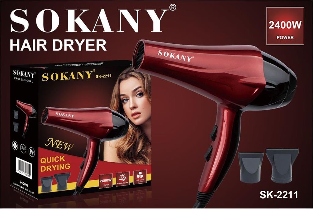 Sokany Metalic Red Professional Hairdryer 2400w |  CSY-SK2211