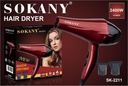 Sokany Metalic Red Professional Hairdryer 2400w |  CSY-SK2211